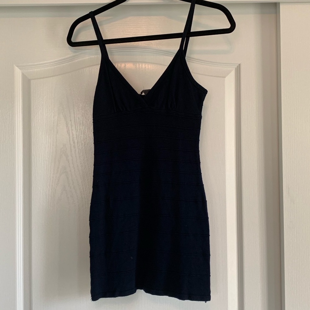 Navy body con dress